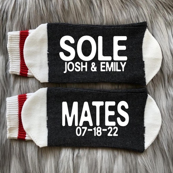Anniversary Socks-Anniversary Gifts-Sole Mates-Custom Socks-His and Hers Gift-Couple Gifts-Mr and Mrs Gifts-Husband and Wife Gift