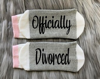 Officially Divorced - Divorce Socks - Divorce Gift - Break Up Gift - Divorce Party