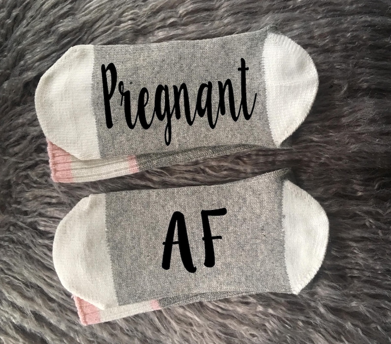 Pregnant AF Socks-Gifts for Mom-First Time Mom Gifts-Pregnancy Gift-Baby Shower Gifts-First Time Mom-Pregnancy Announcement-New Baby Gift image 2