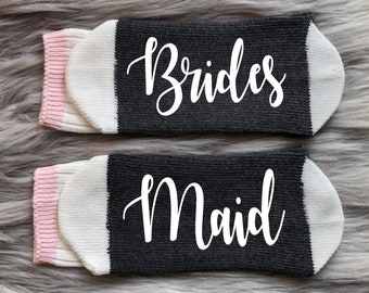 Bridesmaid Socks-Matching Bridal Party Gifts-Bachelorette Party-Bride Socks-Bridesmaid Socks-Bridesmaid Gifts-Wedding Socks