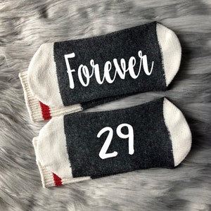 Forever 29 Socks-30th Birthday Socks-30th Birthday Gift-Best Friend Birthday Gift-30th Gift Idea- Thirtieth Birthday Party- Turning 30