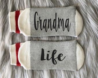 Grandma Life Socks-Grandma Gifts-Gift Idea for Grandma-Grandma est.-New Grandma Gift-Pregnancy Announcement-Gift for Grandma