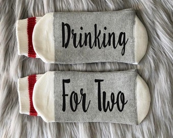 New Dad Gifts-Drinking for Two-Dad to Be Gift-Pregnancy Gift-Pregnancy Socks-Baby Shower Gift-Gift for First Time Dad-Gift for Mom and Dad