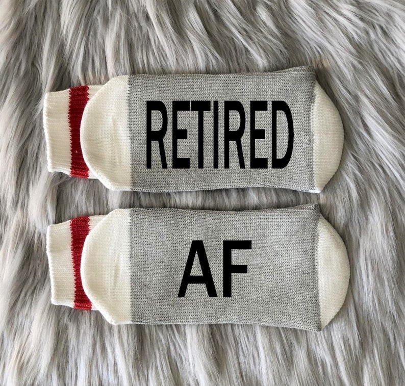 Retirement Socks-Retired AF-Retirement Gift-Retired 2024-Retirement Party-Funny Retirement-Gift for Retired-65th Birthday-Boss Gift-Coworker image 4