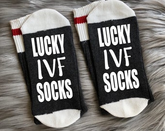 Lucky IVF Socks-IvF Gifts-IVF Mom & Dad-IvF Baby-Fertility Gift-Fertility Socks-IvF Transfer Day-Infertility Gifts