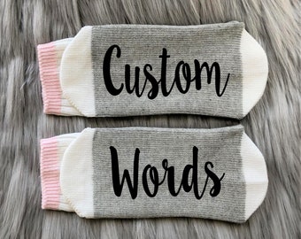 Custom Socks-Custom Words Socks-Word Socks-Novelty Socks-Socks with Words-Personalized Gift-Personalized Socks-Custom Gift-Birthday Gift