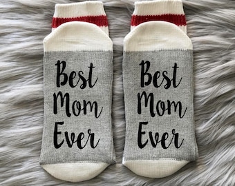 Best Mom Ever - Gift for Mom-Mom Socks-Personalized Mom Gift-Family Gifts - Matching Family Socks-Christmas Gifts for Mom