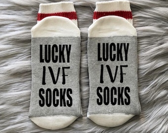 Lucky IVF Socks-IVF Socks-IVF Gifts-Fertility Gift-Fertility Socks--IvF Transfer Day-Transfer Socks-IuI Socks-IvF Gift Basket
