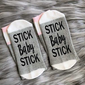Stick Embie Stick IVF Socks Lucky Transfer Socks-IVF Gifts-Fertility Gift-Fertility Socks-Ivf Transfer-Lucky IVF Socks image 6