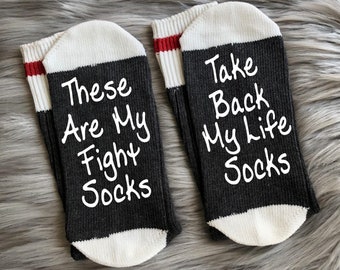 These Are My Fight Socks-Take Back My Life-Chemo Gift-Chemo Socks-Ovarian Cancer-Cancer Socks-Cancer Gift-Cancer Survivor-Breast Cancer Gift