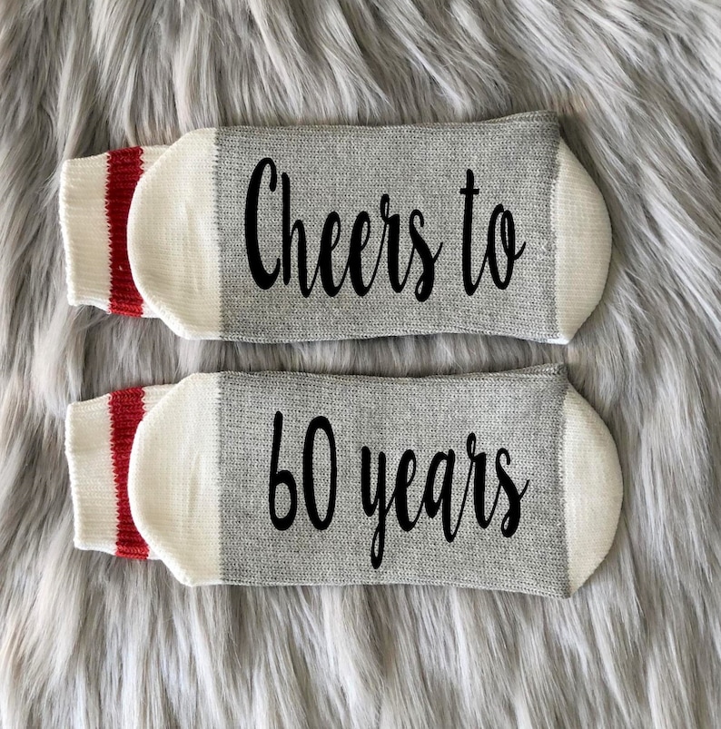 Cheers to 60 years Socks-60th Birthday Socks-60th Birthday Gift-Sixtieth-Sixty AF-Best Friend Birthday Gift-Birthday Gift Idea image 1