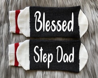Blessed Step Dad Socks- Step Dad Gift-My Favorite People Call Me Step Dad-Step Dad Gifts- Father's Day Gift - Best Stepdad Ever