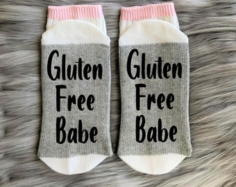 Chaussettes pour bébé sans gluten - Maladie cœliaque - Cadeaux pour la maladie cœliaque - Intolérance au gluten - Drôle sans gluten - Maman sans gluten - Sœur sans gluten