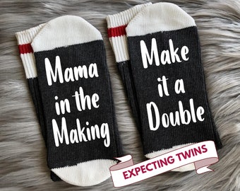 Expecting Twins Gifts-Pregnant With Twins-Mom of Twins Socks-Twin Mom Socks-Twin Baby Shower Gift