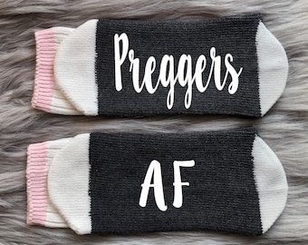 New Mom Gifts-Pregnant AF Socks-Pregnancy Gift-Pregnancy Socks-Baby Shower Gift-Gift for New Mom-First Time Mom Gift - Maternity Gift