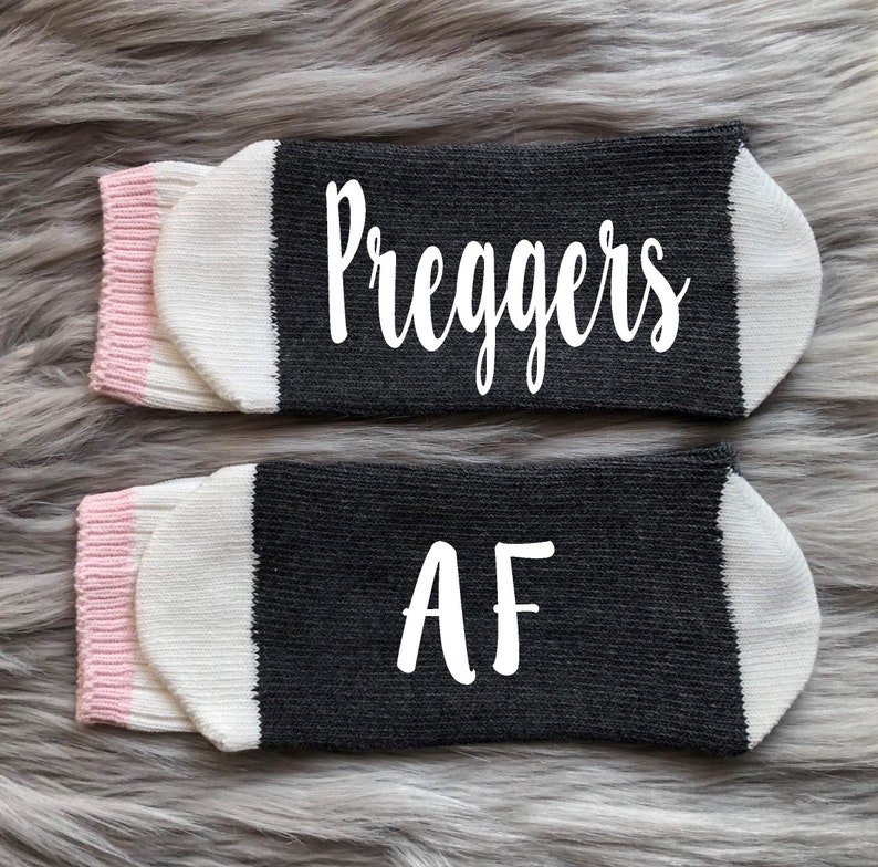 Pregnant AF Socks-Gifts for Mom-First Time Mom Gifts-Pregnancy Gift-Baby Shower Gifts-First Time Mom-Pregnancy Announcement-New Baby Gift image 3