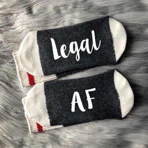 21st Birthday Gift Socks-'m 21 Bitches Socks-Birthday Gifts for Her-Best Friend Birthday Gift-21st Birthday Gift for Her- 21 AF image 9
