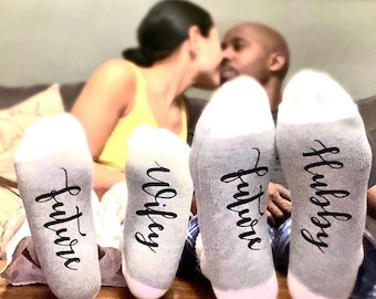 Future Wifey Socks-Engagement Gift-Future Mrs-Future Bride Gifts-Future Hubby-Bride to Be Gift-Bridal Shower-Bride Socks-Weddings Socks