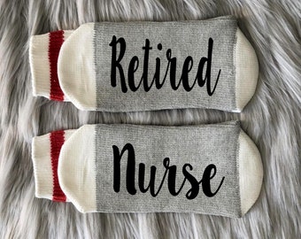 Retired Nurse Socks-Retired 2024 Nurse Gifts-Nurse Off Duty-Scrub Life-Gift for Nurse-Nurse Life-Nurse Retirement Gift