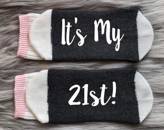 21 AF Socks-Birthday Girl-21st Birthday Gift - Birthday Socks-Birthday Gifts for Her-Best Friend Birthday Gift-21st Gift Idea-Legal AF