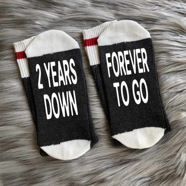 2nd Anniversary Socks-Cotton Anniversary Gifts-His and Hers Gift-Couple Gifts-Mr and Mrs Gifts-Husband and Wife Gift