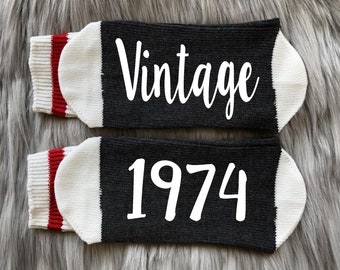 Vintage 1974 Socks-50th Birthday Gift-Fifty Birthday-Best Friend Birthday Gift-Birthday Gift Idea-50th Gift Idea-50th Gift