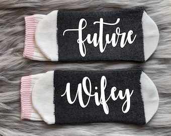 Engagement Gift-Future Wifey Socks-Bride Gifts-Bridal Shower Gifts-Fiance-Bride Socks-Weddings Socks-Bride To Be-Future Mrs