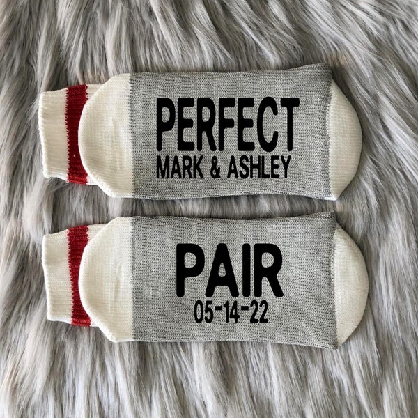 Cotton Anniversary Gift Socks -Perfect Pair Anniversary Socks-2 Year Anniversary-Couple Gifts-Mr and Mrs Gifts-Husband and Wife Gift