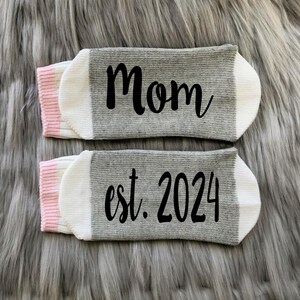 Chaussettes pour future maman-Cadeau pour baby shower-Cadeau de grossesse-Cadeau nouvelle maman-Cadeau pour maman-Cadeau personnalisé-Cadeau push image 9