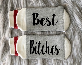Best Bitches Socks- Best Friend Gift-Friends Forever-Girl Friend Gift-BFF gifts-Friendship Gift-Best Friend Birthday Gift-Custom Best Friend