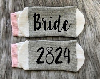 Bride 2024 Socks-Engagement Gifts-Bride Gifts-Wedding Gifts-Bridal Shower Gift-Custom Bride Gifts-Personalized Bride Gift-2024 Wedding