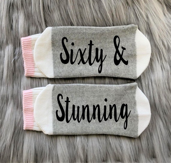 Sixty & Stunning Birthday Socks-60th Birthday Gift-Vintage 1966-Sixty AF-Sixty-Best Friend Birthday Gift-Birthday Gift Idea-60th Gift Idea