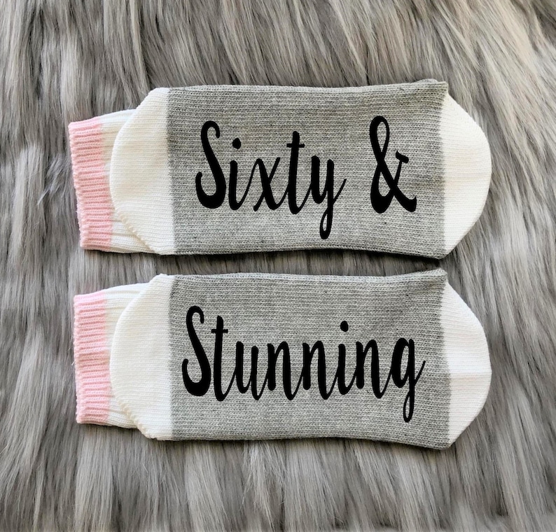 Cheers to 60 years Socks-60th Birthday Socks-60th Birthday Gift-Sixtieth-Sixty AF-Best Friend Birthday Gift-Birthday Gift Idea image 8