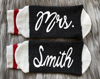 Custom Mrs. Socks-Engagement Gift-Bride Socks-Newly Engaged-Future Mrs Gift-Wedding Gift Idea-Bride Gifts