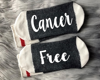 Cancer Socks-Cancer Free-Cancer Survivor-Cancer Awareness-Cancer Survivor Gift-Cancer Gifts-Breast Cancer Gifts-Chemo Gift