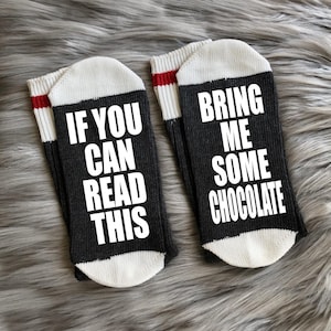 Chocolate Gift-Socks-Mom Gifts-Birthday Gifts-If You Can Read This Socks-Bring Me Chocolate-Gifts for Mom