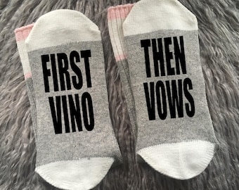 Calcetines de novia - Vino y luego votos - Regalo para damas de honor - Calcetines para damas de honor - Regalos para la novia - Tribu de la novia - Equipo de la novia - Regalos de boda - Regalo para la despedida de soltera