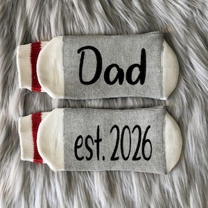 Dad est. 2026 Socks-Future Dad Gift-Gift for Dad-Baby Shower Gift-Pregnancy Gift-Pregnancy announcement-First time Dad Gift image 1