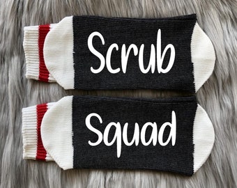 Scrub Squad Socks-Doctor Socks-Doctor Gifts-Doctor Life-Future Doctor-Gift for Doctor-Doctor Appreciation-Medical Student-Doctor Grad