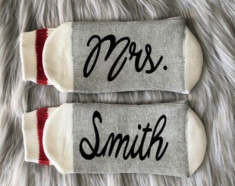 Custom Mrs. Socks-Bride-Engagement Gift-Bride Socks-Newly Engaged-Future Mrs Gift-Wedding Gift Idea-Bride Gifts-Wedding Gifts-Gift for Bride