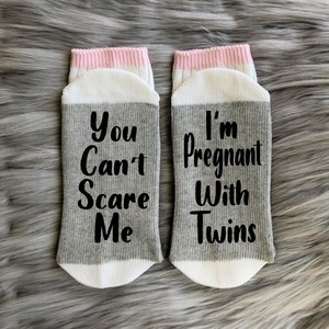 Twin Mom Gifts-Pregnant With Twins-Twin Mom Socks-Expecting Twins-Twin Baby Shower Gift-Twin Reveal