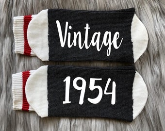 vintage 1954 chaussettes-cadeau 70e anniversaire-70 ans-soixante-dixième-cadeau d'anniversaire du meilleur ami-idée cadeau d'anniversaire-idée cadeau 70e