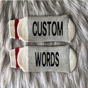Funny Custom Words Socks-Novelty Socks-Socks with Words-Personalized Gift-Personalized Socks-Custom Gift-Birthday Gift