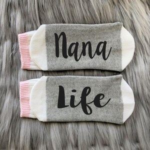 Nana Life Socks-Nana Gifts-Gift Idea for Nana-Nana est.- Custom Nana Gift-New Nana Gift-Pregnancy Announcement-Gift for Nana-Great Nana