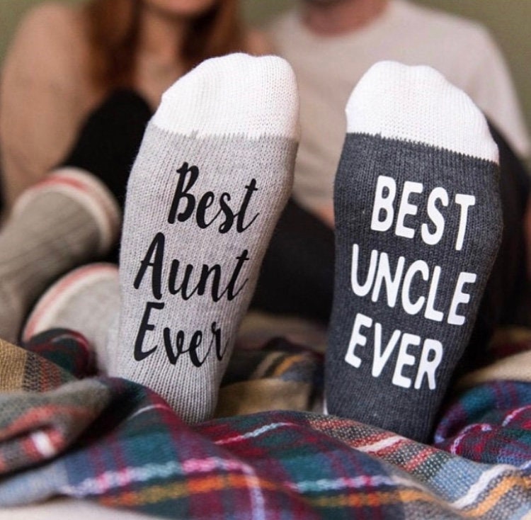 Aunt and Uncle Socks - Gift for Aunt - Uncle Gift - Best Aunt Ever - New Aunt and New Uncle - Aunt and Uncle Gift - Aunt to Be