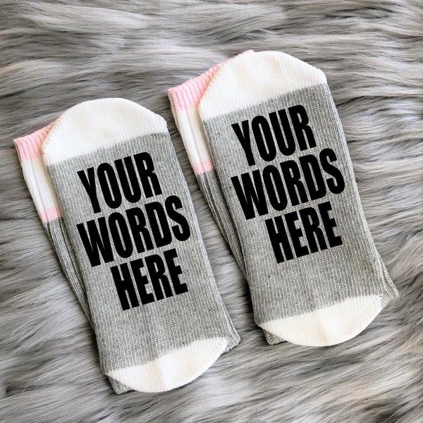 Custom Socks-Word Socks-Novelty Socks-Socks with Words-Personalized Gift-Personalized Socks-Custom Gift-Birthday Gift