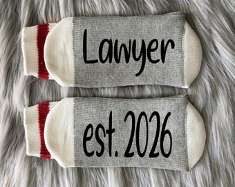 Lawyer est. 2026 Socks - Future Lawyer Gift - Law School Gift - New Lawyer Gift - Attorney Gift - Funny Lawyer Gift -Lawyer Christmas