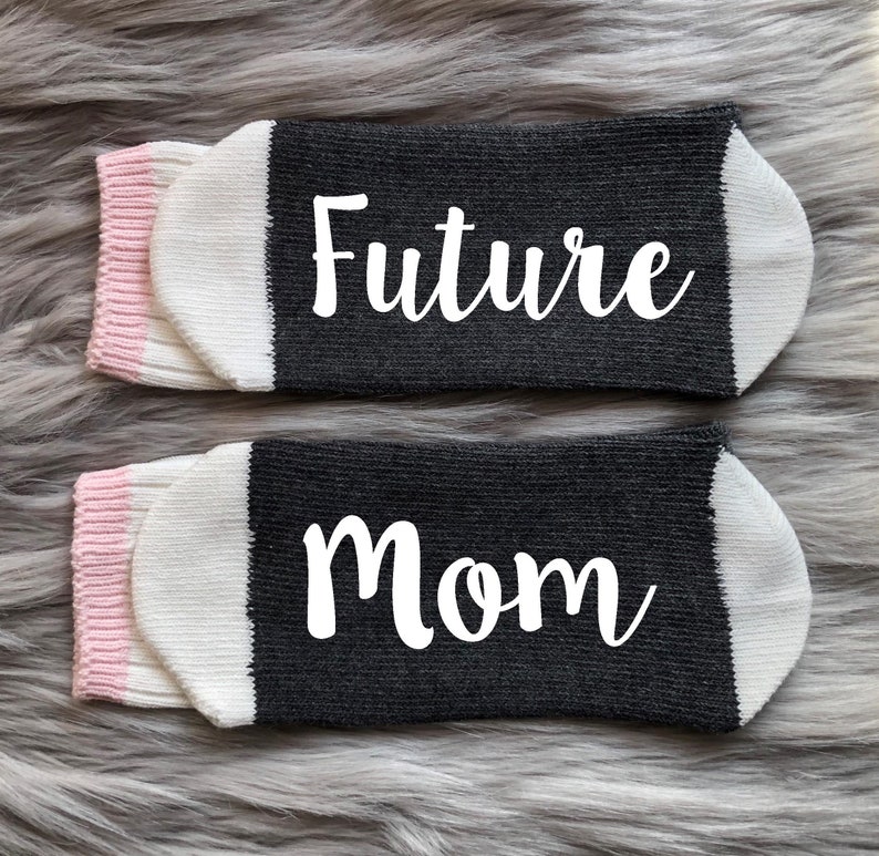 Chaussettes pour future maman-Cadeau pour baby shower-Cadeau de grossesse-Cadeau nouvelle maman-Cadeau pour maman-Cadeau personnalisé-Cadeau push image 2