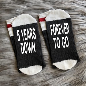 5th Anniversary Socks-Anniversary Gifts-His and Hers Gift-Couple Gifts-Husband Gift-Wife Gift-Mr and Mrs Gifts