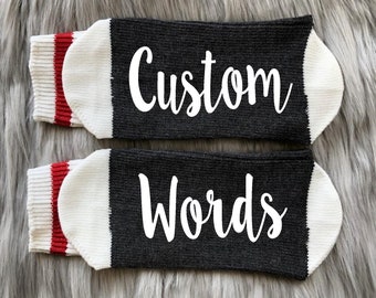 Custom Socks-Custom Words Socks-Word Socks-Novelty Socks-Socks with Words-Personalized Gift-Personalized Socks-Custom Gift-Birthday Gift